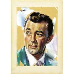 AMERICAN MOVIE GOUACHE - RITRATTO (ROBERT MITCHUM)…