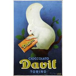 ADVERTISING POSTER CHOCOLATE - 2 CARTELLI VETRINA PER BESANA E DAVIF…