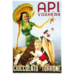 ADVERTISING POSTER CHOCOLATE - A.P.I. VOGHERA, CIOCCOLATO-TORRONE…