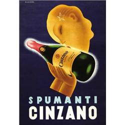 ADVERTISING POSTER BEVERAGE - SPUMANTI CINZANO…