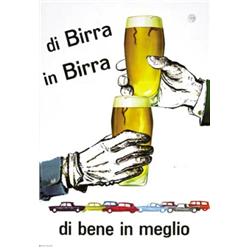 ADVERTISING POSTER BEVERAGE BEER - LOTTO DI N. 2 MANIFESTI PER LA BIRRA…