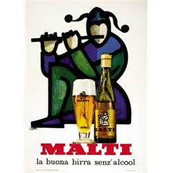ADVERTISING POSTER BEVERAGE BEER - BIRRA MALTI…