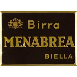 ADVERTISING POSTER BEVERAGE BEER - BIRRA MENABREA, BIELLA…