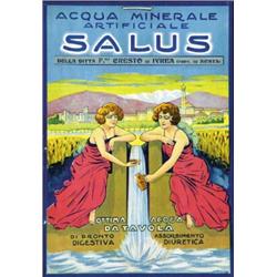 ADVERTISING POSTER BEVERAGE - 2 CARTONCINI PER L'ACQUA MINERALE SALUS…