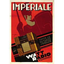 ADVERTISING POSTER - IMPERIALE WATT RADIO TORINO…