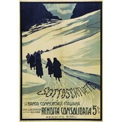 ADVERTISING BANK AND INSURANCE POSTER - SOTTOSCRIVETE LA BANCA COMMERCIALE ITALIANA…