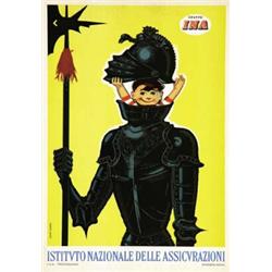 ADVERTISING BANK AND INSURANCE POSTER - 4 CARTELLI PER ISTITUTO NAZIONALE ASSICURAZIONI…