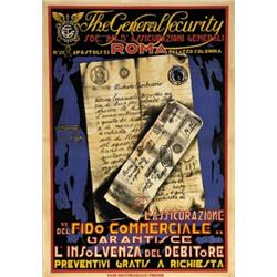 ADVERTISING BANK AND INSURANCE POSTER - GENERAL SECURITY ROMA…