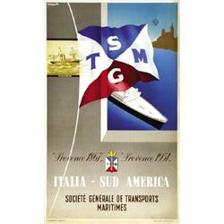 ADVERTISING NAVIGATION POSTER - ITALIA-SUDAMERICA…