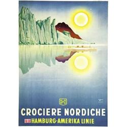 ADVERTISING NAVIGATION POSTER - HAMBURG - AMERICA LINE…