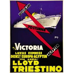Advertising Navigation Poster Victoria Lloyd Triestino