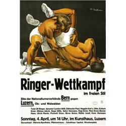 ADVERTISING SPORT POSTER - RINGER WETTKAMPF…