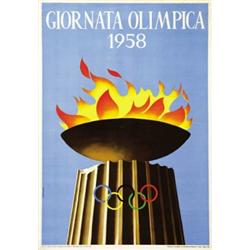 ADVERTISING SPORT POSTER - GIORNATA OLIMPICA 1958…