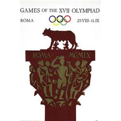 ADVERTISING SPORT POSTER - GAMES OF THE XVII OLYMPIAD ROMA…