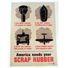 Image 1 : AMERICA NEEDS RUBBER WWII 8 X 10 GICLEE CANVAS PRINT