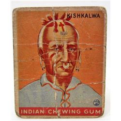 VINTAGE NATIVE AMERICAN INDIAN GOUDEY GUM TRADE CARD