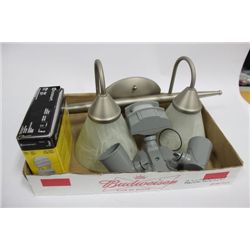 BOX WITH LIGHT FIXTURE AND MOTION SENSING LIGHT