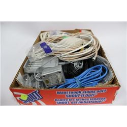 BOX OF ASSORTED CORDS