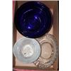 Image 1 : 4 PIECE BLUE GLASS BOWLS , SALD BOWLS AND