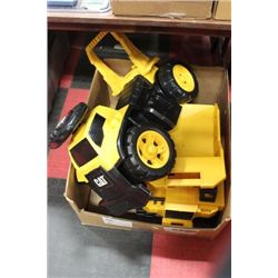 BOX WITH MEGA BLOCKS , RIDE ON TRACTOR