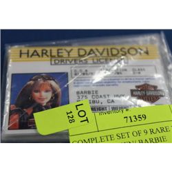 COMPLETE SET OF 9 RARE HARLEY DAVIDSON KEN/ BARBIE