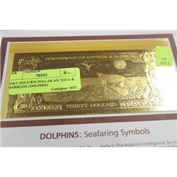 23KT GOLD $30 DOLLAR ANTIGUA & BARBUDA (DOLPHIN)