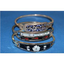 THREE(3) STERLING SILVER MEXICAN BRACELETS