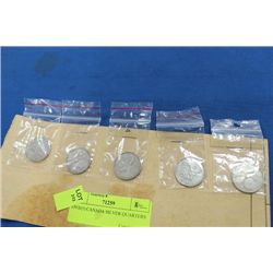 FIVE(5) CANADA SILVER QUARTERS