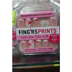 PAIR OF GIRLY GLAM GLUE ON NAILS