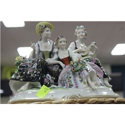 GERMAN PORCELAIN TRIPLE FIGURINE