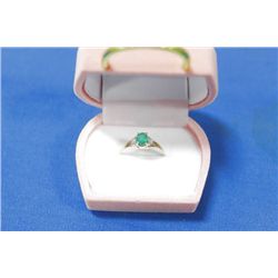 10 KT GOLD EMERALD (0.5CTS) AND DIAMOND (0.02CTS)