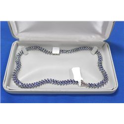 STERLING SILVER SAPPHIRE NECKLACE