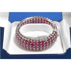 STERLING SILVER RUBY BANGLE BRACELET