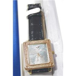 DIAMOND KING WATCH DECORATED W 10 DIAMONDS