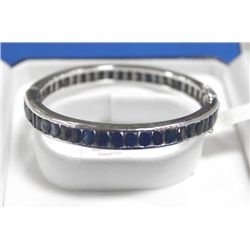 STERLING SILVER SAPPHIRE(7.0CTS) BANGLE BRACELET