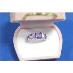 STERLING SILVER AMETHYST RING