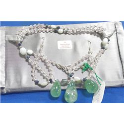 STERLING SILVER GEMSTONE NECKLACE AND EARRING SET