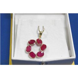 14 KT GOLD RUBY (6.5CTS) PENDANT