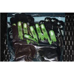 6 PK GLOW IN THE DARK HALLOWEEN GLOVES