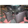 Image 1 : VINYL RATTAN GLASSTOP PATIO SET W/ 4 CHAIRS