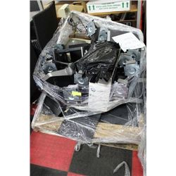 PALLET W SCREEN MOUNTS AND PROJECTOR