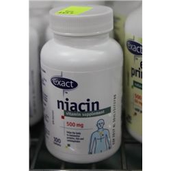 BOTTLE OF 100 NIACIN VITAMIN SUPPLEMENT TABLETS