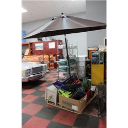 PALLET OF TOOLS AND OUTDOOR EQUIPMENT