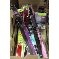 13 PIECES OF HUMAN HAIR EXTENSIONS VARIETY OF