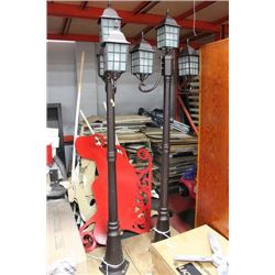 SET OF 2 TRIPLE OUTDOOR LATERNS W/BASES