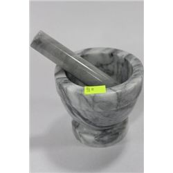 MARBLE MORTAR AND PESTLE