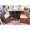 Image 1 : RATTAN STYLE PATIO TABLE W 6 NESTING CHAIRS
