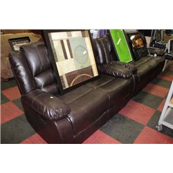 NEW BROWN LEATHER MARTIN SOFA AND LOVE SEAT