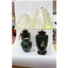 Image 1 : PAIR OF GREEN JAPANESE STYLE LAMPS W/ VASE