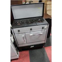VINTAGE ACME PROPANE 3 BURNER  STOVE (USED)